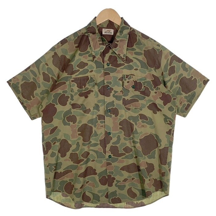 70's Duxbak ダックスバック ダックハンターカモ 半袖シャツ グリーン Size L 相当 福生店