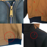 Carhartt カーハート リメイク品 ダック地 ジップアップジャケット パーカー ブラック ブラウン Size L 相当 福生店