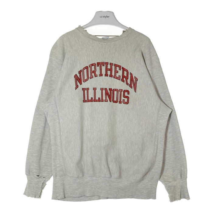 Champion チャンピオン 90's 刺繍タグ USA製 リバースウィーブ NORTHERN ILLINOIS カレッジロゴ 2段 スウェットパーカー グレー sizeXL 瑞穂店
