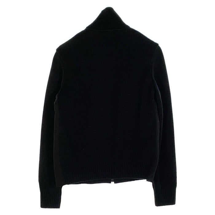 PRADA プラダ ナイロン ウール切替 ドライバーズニット ジップアップジャケット ブラック イタリア製 Size M 福生店