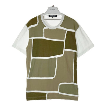 COMME des GARCONS HOMME DEUX コムデギャルソンオムドゥ DC-T015 AD2018 パッチワーク Tシャツ ホワイトxカーキ sizeM 瑞穂店