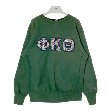 Champion チャンピオン 刺繍タグ USA製 リバースウィーブ PHI KAPPA THETA  フラタニティ 目無し スウェットトレーナー グリーン sizeL 瑞穂店
