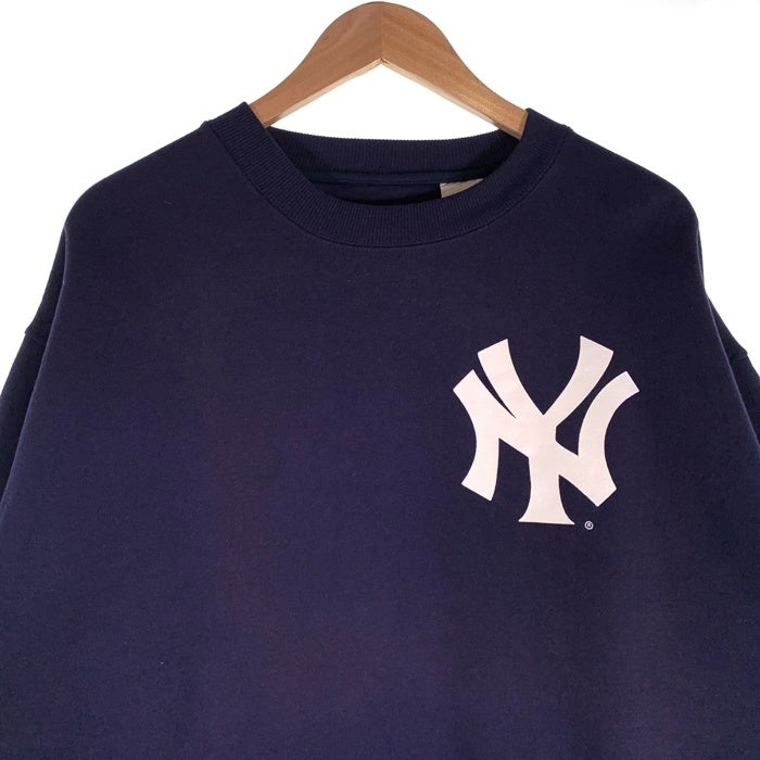 90's majestic マジェスティック Newyork Yankees ニューヨーク ヤンキース クルーネック スウェット ネイビー Size L 福生店