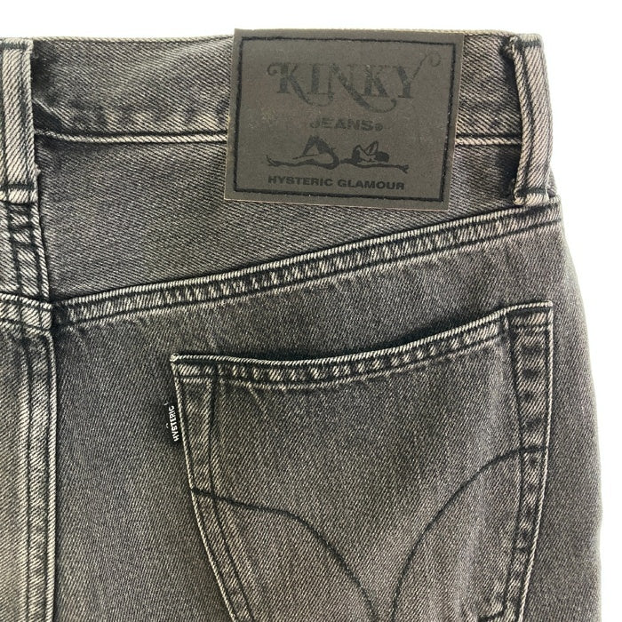 HYSTERIC GLAMOUR ヒステリックグラマー 23AW 01233AP01 GUITAR GIRL ギターガール センタースリット デニムパンツ ブラック size28 瑞穂店