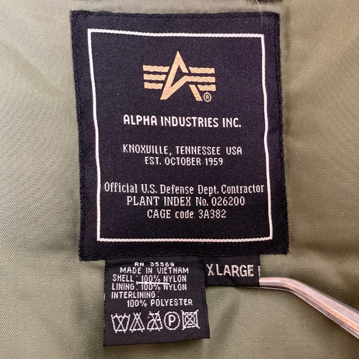 ALPHA INDUSTRIES アルファインダストリーズ N-3B フライトジャケット オリーブ sizeXL 瑞穂店