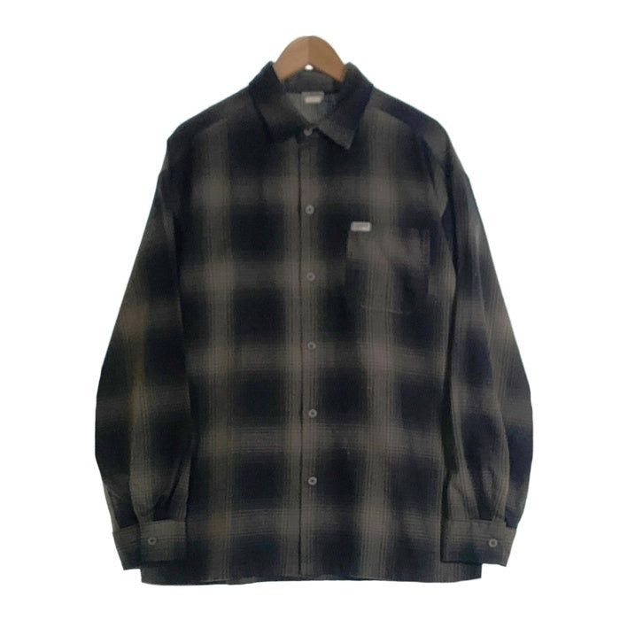 CALTOP キャルトップ アクリル 長袖 オンブレ チェック シャツ チャコール ブラック USA製 Size L 福生店