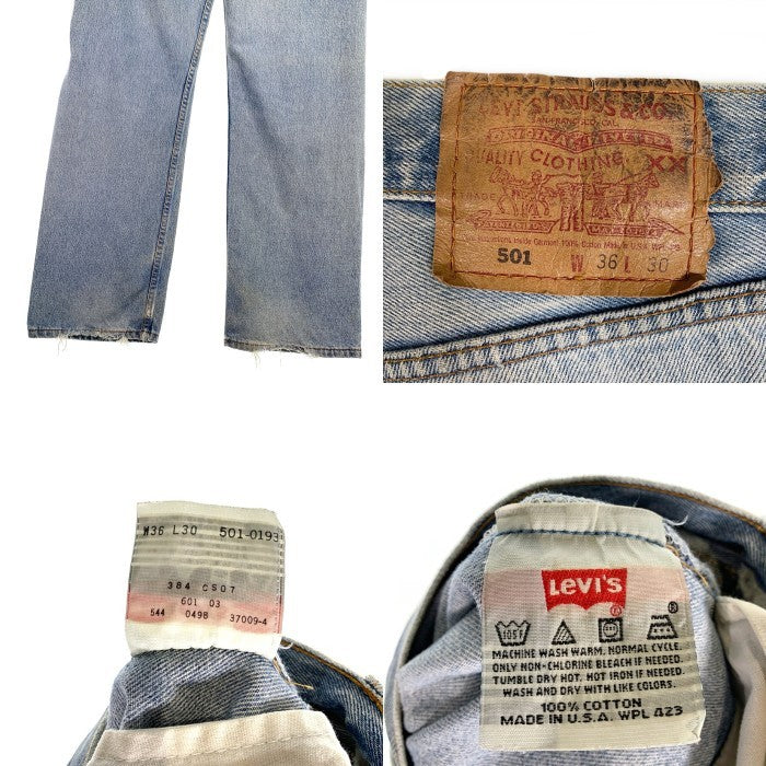 90's Levi's リーバイス 501-0193 テーパードデニムパンツ インディゴ 98年 USA製 Size 36×30 福生店