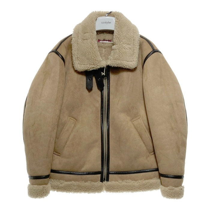 HIDE AND SEEK ハイドアンドシーク B-3 JACKET フェイクムートン フライトジャケット ベージュ HJ-110122 Size M 瑞穂店