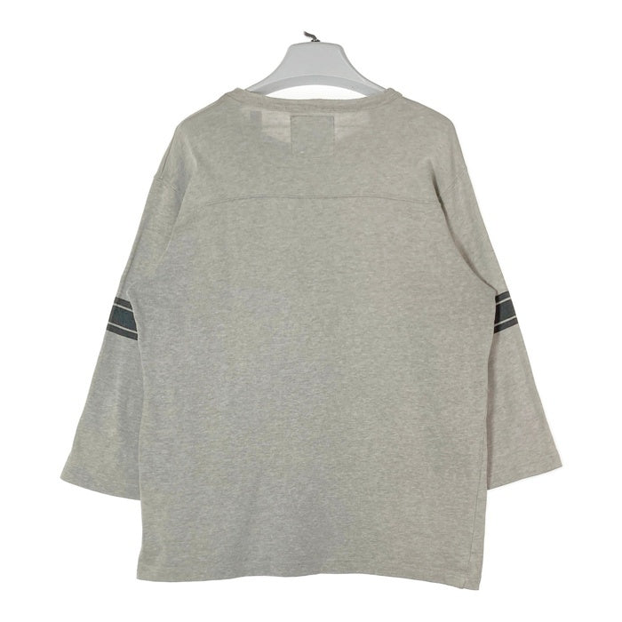 STUSSY ステューシー プリント 七分丈 ロングTシャツ グレー sizeM※ネックダメージあり 瑞穂店
