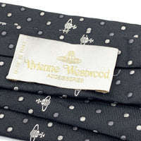 Vivienne Westwood ヴィヴィアンウエストウッド オーブ ドット シルクネクタイ ブラック 福生店