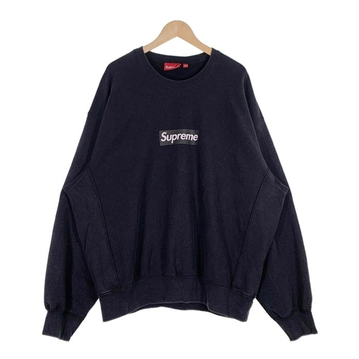 SUPREME シュプリーム 25SS Washed Box Logo Crewneck ウォッシュドボックスロゴクルーネックスウェットトレーナー ブラック Size XXL 福生店