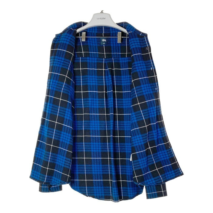 STUSSY ステューシー ネルシャツ チェック柄 ブルー sizeL 瑞穂店