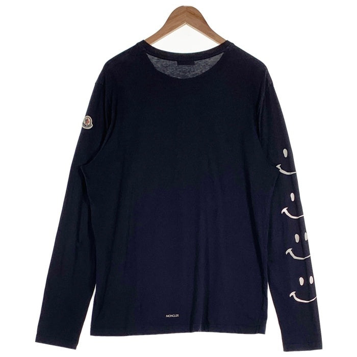 MONCLER モンクレール MAGLIA T-SHIRT M/LUNGA LS T-SHIRT AS MUCH AS YOU CAN ロンT ロングスリーブ 長袖 Tシャツ ネイビー 23997872CJNR Size L 福生店