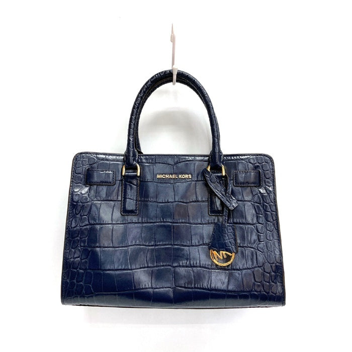 MICHAEL KORS マイケルコース レザー クロコ型押し 2way ハンド・ショルダーバック ネイビー 瑞穂店