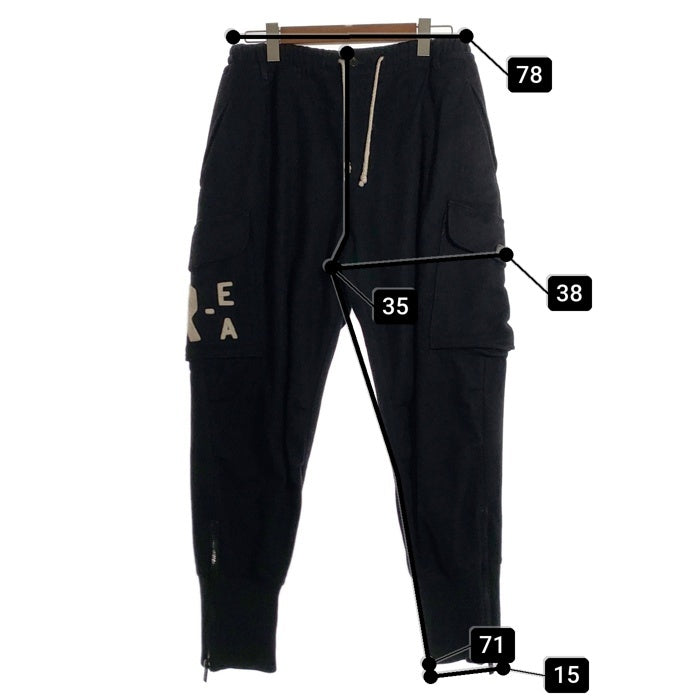 EMPORIO ARMANI エンポリオアルマーニ ウール ポリアミド カーゴパンツ ブラック 厚手 Size 46 福生店