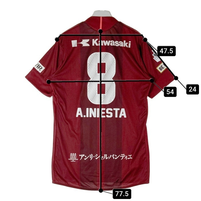 ASICS アシックス ヴィッセル神戸 2018年 INIESTA 8 ホーム ユニフォーム ボルドー size3XL 瑞穂店