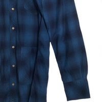 TMT ティーエムティー 15AW シャドーチェック ウエスタン ロングフランネルシャツ ブルー TSH-F15EC04 Size L 福生店