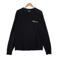 STUSSY ステューシー Positive Vibration Pigment Dyed L/S Tee プリントロングスリーブTシャツ ピグメントダイ ブラック Size M 福生店