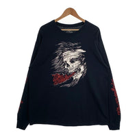 TENDERLOIN テンダーロイン T-TEE L/S LHS ロングヘアースカル プリント ロングスリーブTシャツ ブラック Size XL 福生店