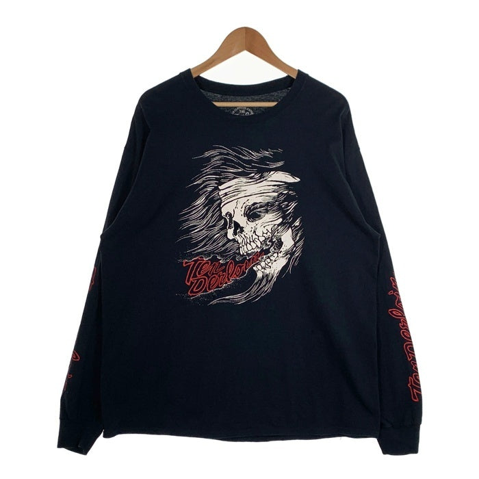 TENDERLOIN テンダーロイン T-TEE L/S LHS ロングヘアースカル プリント ロングスリーブTシャツ ブラック Size XL 福生店