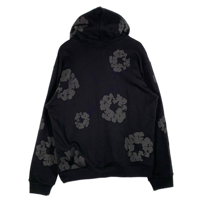 DENIM TEARS デニムティアーズ COTTON WREATH HOODIE コットンリース プルオーバースウェットパーカー ブラック フラワーブラック Size XL 福生店