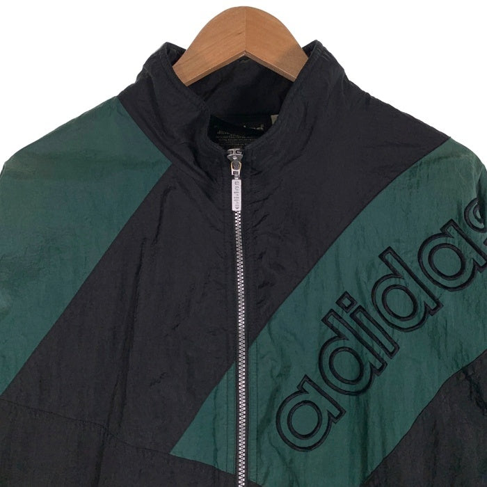 80-90’s adidas アディダス ナイロン トラックジャケット ブラック グリーン Size L 福生店