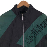 80-90’s adidas アディダス ナイロン トラックジャケット ブラック グリーン Size L 福生店