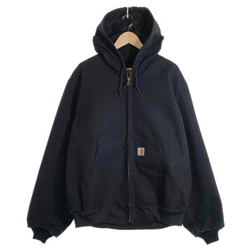 Carhartt カーハート Active Jacket アクティブジャケット ダック地 ジップアップパーカー ブラック USA製 J131 BLK Size L 福生店