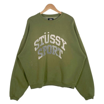 STUSSY ステューシー BIG CRACKLE SPORT CREW クルーネックスウェットトレーナー グリーン 118537 Size L 福生店