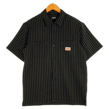 XLARGE エクストララージ S/S STRIPE WORK SHIRT ストライプワークシャツ ブラック 01191409 ポリエステル Size M 福生店