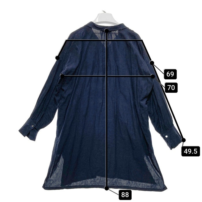 ARTS&SCIENCE アーツアンドサイエンス リネン プルオーバーワンピース ネイビー ブラウス シャツ 0241-L6265-1030 Size 1 瑞穂店