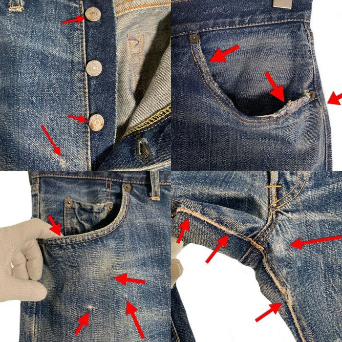 60's LEVI'S リーバイス 501 BIG E テーパードデニムパンツ インディゴ 両面タブ Size 実寸 33×28 福生店