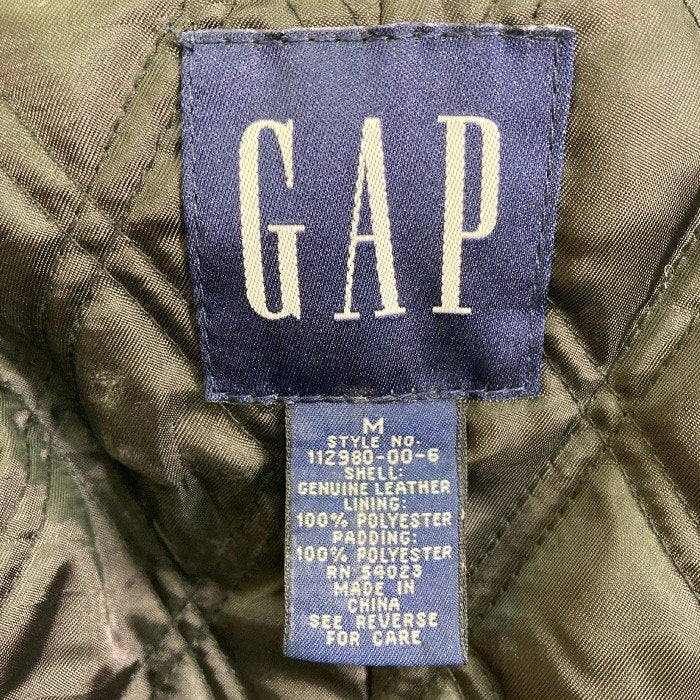 OLD GAP オールドギャップ レザージャケット Pコート 90-00s 112980-00-6 ブラック sizeM 瑞穂店