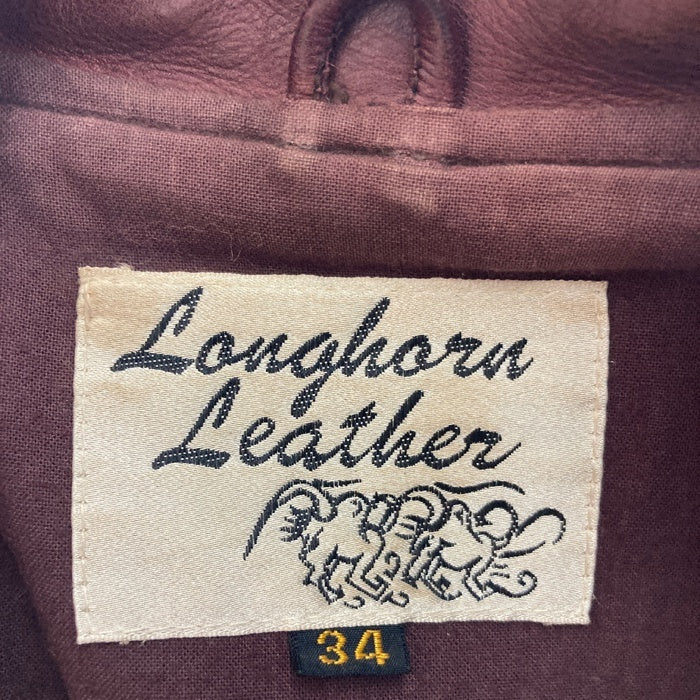 Longhorn Leather ロングホーンレザー シングル ライダースジャケット ブラウン size34 瑞穂店