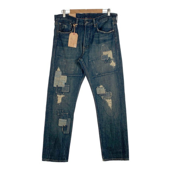 DENIM&SUPPLY RALPH LAUREN デニムアンドサプライ ラルフローレン SLIM スリムテーパードデニムパンツ ダメージリペア加工 インディゴ Size 34×30 福生店