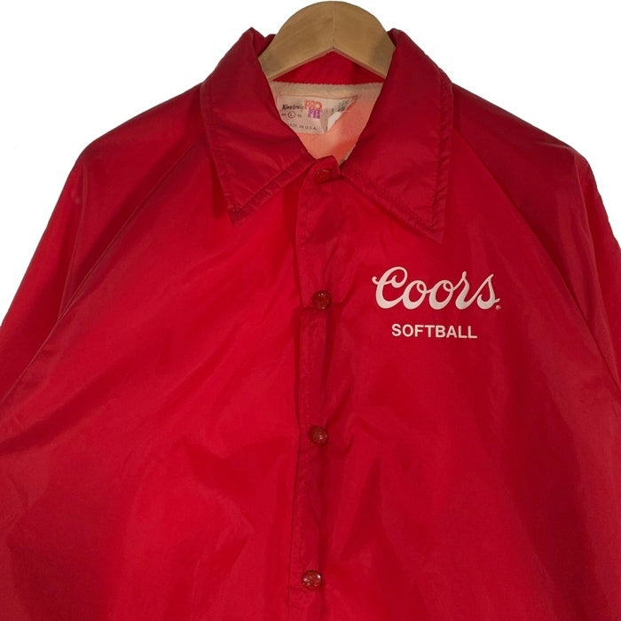 70's King Louie キングルイ Coors SOFTBALL クアーズ ソフトボール ナイロンコーチジャケット レッド USA製 Size L 福生店