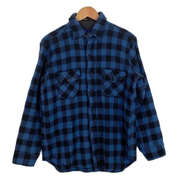 80's Woolrich CLASSIC ウールリッチ ブロックチェック ウールシャツ ブルー ブラック Size M-L 相当 福生店