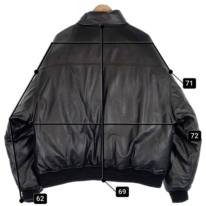 Evisen Skateboards エビセン スケートボード WYE'Ⅱ BE BACK LEATHER DOWN 羊革 ラムレザー ダウン ジャケット ブラック Size XL 福生店