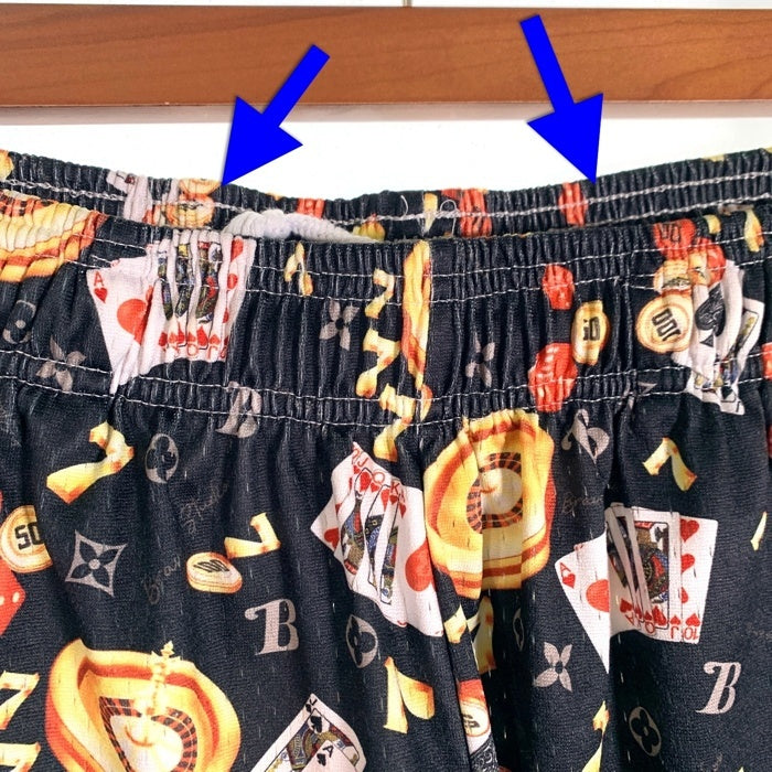 BRAVEST STUDIOS Gambing Shorts トランプ メッシュ ショーツ ハーフ パンツ ブラック Size L 福生店