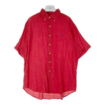 Ralph Lauren ラルフローレン CLASSIC FIT リネン 半袖シャツ レッド sizeXL 瑞穂店