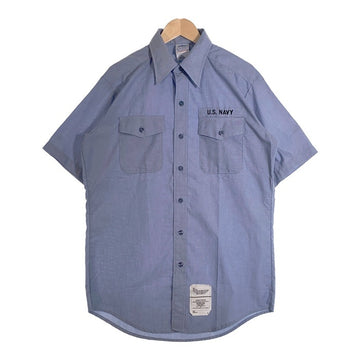 90's U.S.NAVY 米海軍 ユーティリティシャツ 半袖 ライトブルー 8405-01-458-5543 98年会計 Size L 福生店