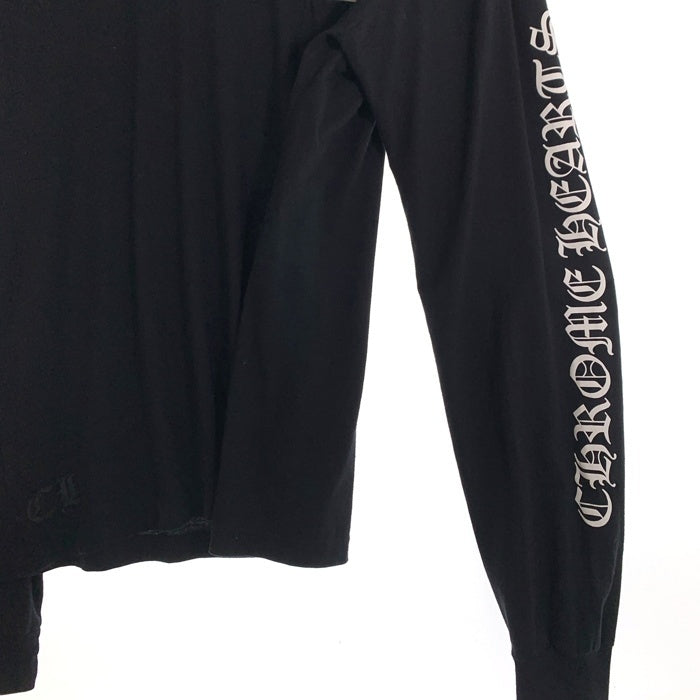 CHROME HEARTS クロムハーツ CH Scroll Logo L/S Pocket Tee スクロールラベルバックプリント ロングスリーブ ポケットTシャツ アーム 長袖 ブラック Size XL 福生店