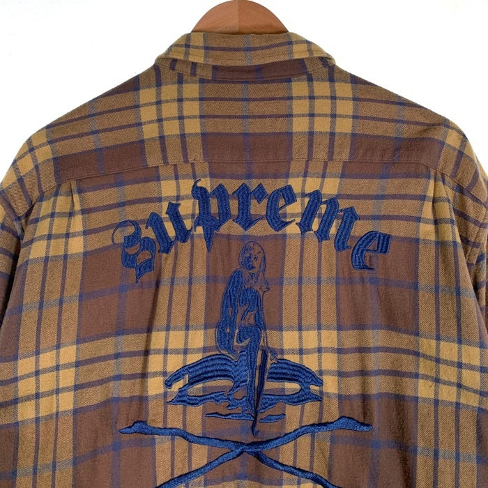 SUPREME シュプリーム 21SS HYSTERIC GLAMOUR ヒステリックグラマー Plaid Flannel Shirt チェック フランネルシャツ ブラウン ベージュ　Size XL 福生店