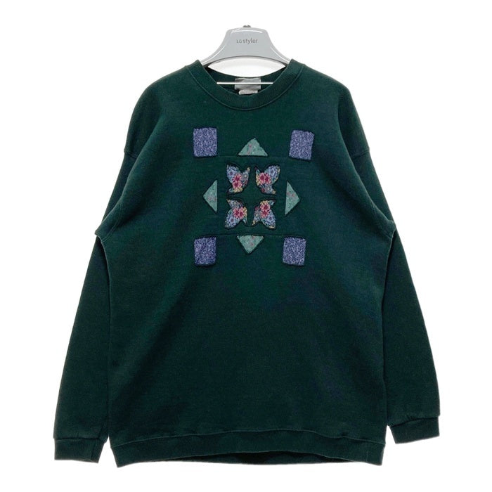 Lee リー USA製 パッチワーク スウェットトレーナー グリーン size2XL 瑞穂店