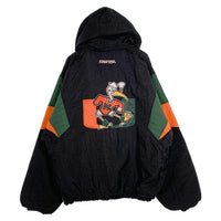 90's STARTER スターター マイアミハリケーンズ 大学 ナイロン プルオーバーパーカー 中綿 ブラック 韓国製 Size XL 福生店