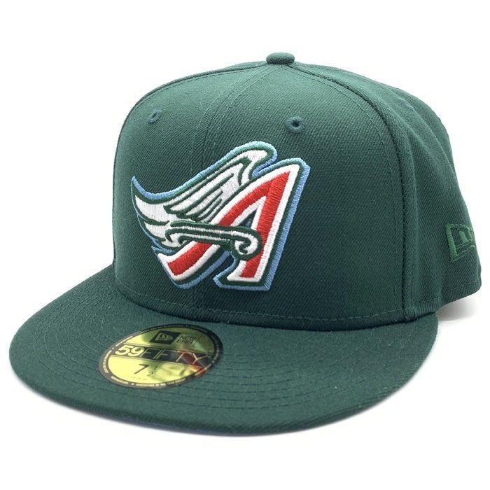 New Era ニューエラ 59FIFTY MLB アナハイム・エンゼルス ベースボールキャップ グリーン 50周年パッチ Size 7 1/2 (59.6cm) 福生店