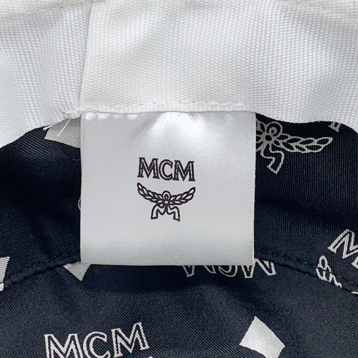 MCM エムシーエム PVCレザー ロゴプリント バケットハット ホワイト MEH9S2K03WT001 福生店