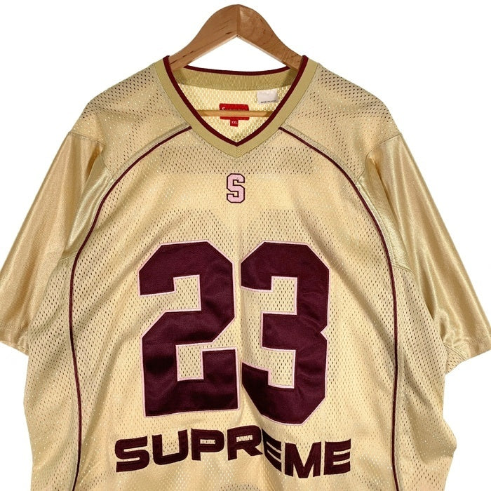 SUPREME シュプリーム 23SS Perfect Season Football Jersey パーフェクトシーズン フットボールジャージ メッシュ クリーム ピンク Size XXL 福生店