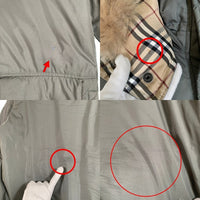 BURBERRY BLACK LABEL バーバリー ブラックレーベル ダウンジャケット ファー グレー BMP03-731-76 Size M 福生店