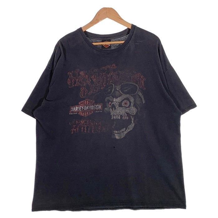 HARLEY-DAVIDSON ハーレーダビッドソン スカル バー&シールド プリントTシャツ ブラック ホンジュラス製 Size 2XL 福生店